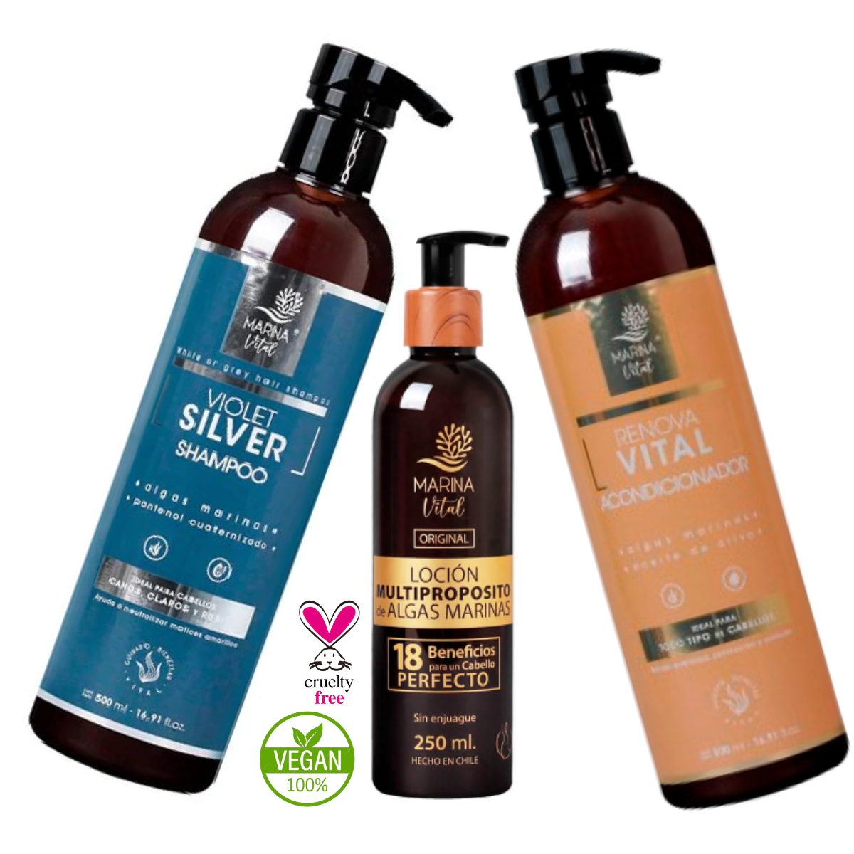 Shampoo Silver Marina Vital + Acondic + Loc Multiproposito