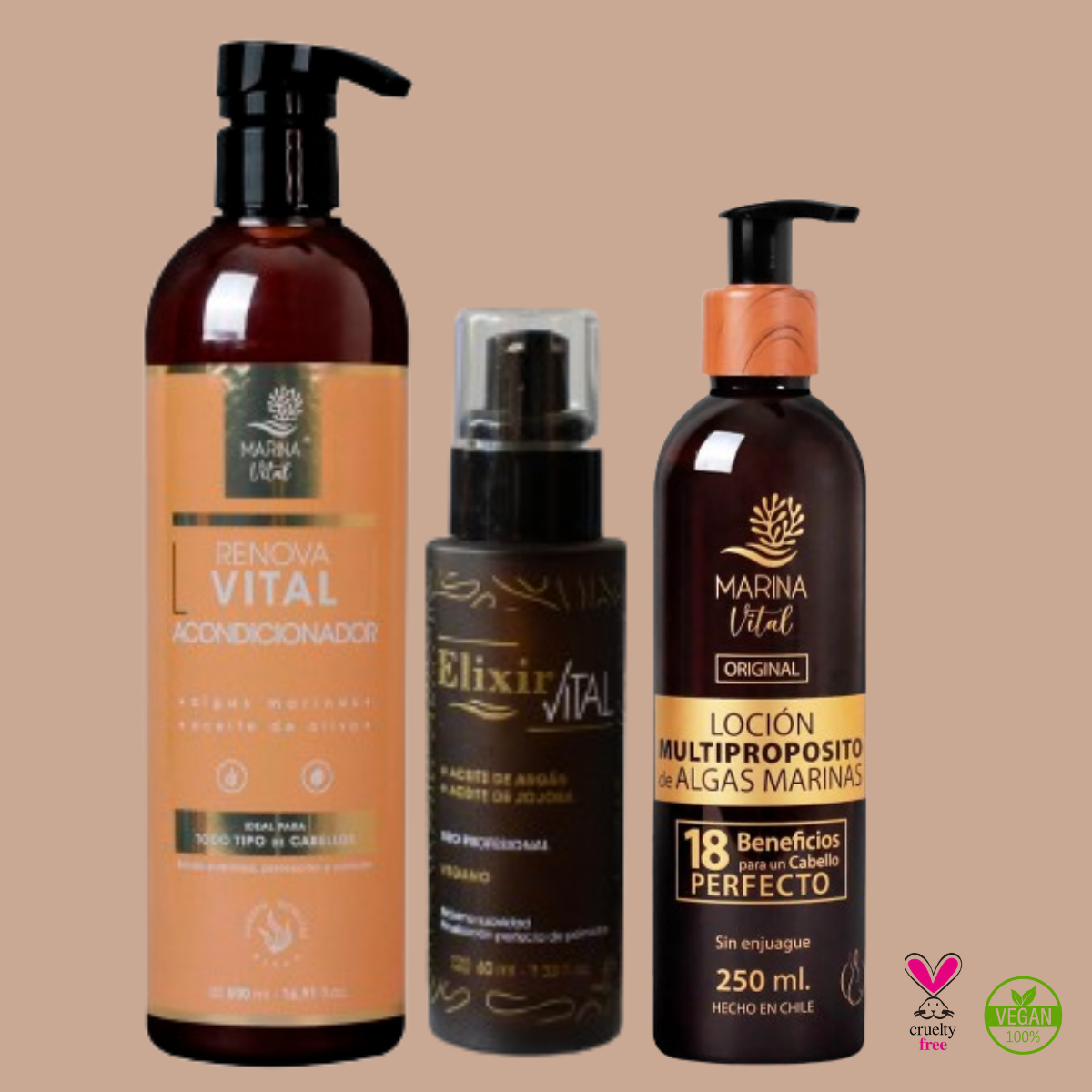 Locion Multiproposito y Acondicionador+Serum Marina Vital