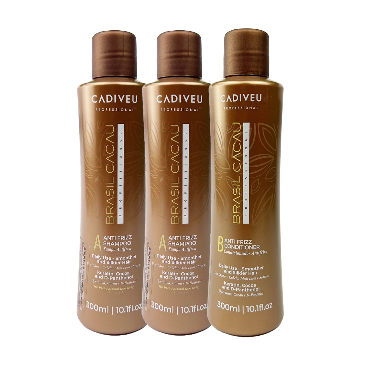 Pack 2 Shampoo Bc +1 Acondicionador Brasil Cacau 300 Ml C/u
