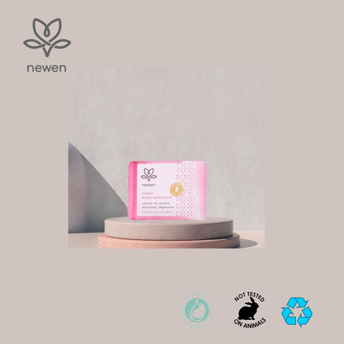 Jabon en Barra Maqui Rosa Mosqueta 100 grs. Newen