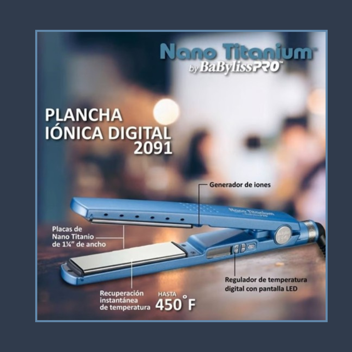 Plancha Babyliss Pro Iónica Nano Titanium
