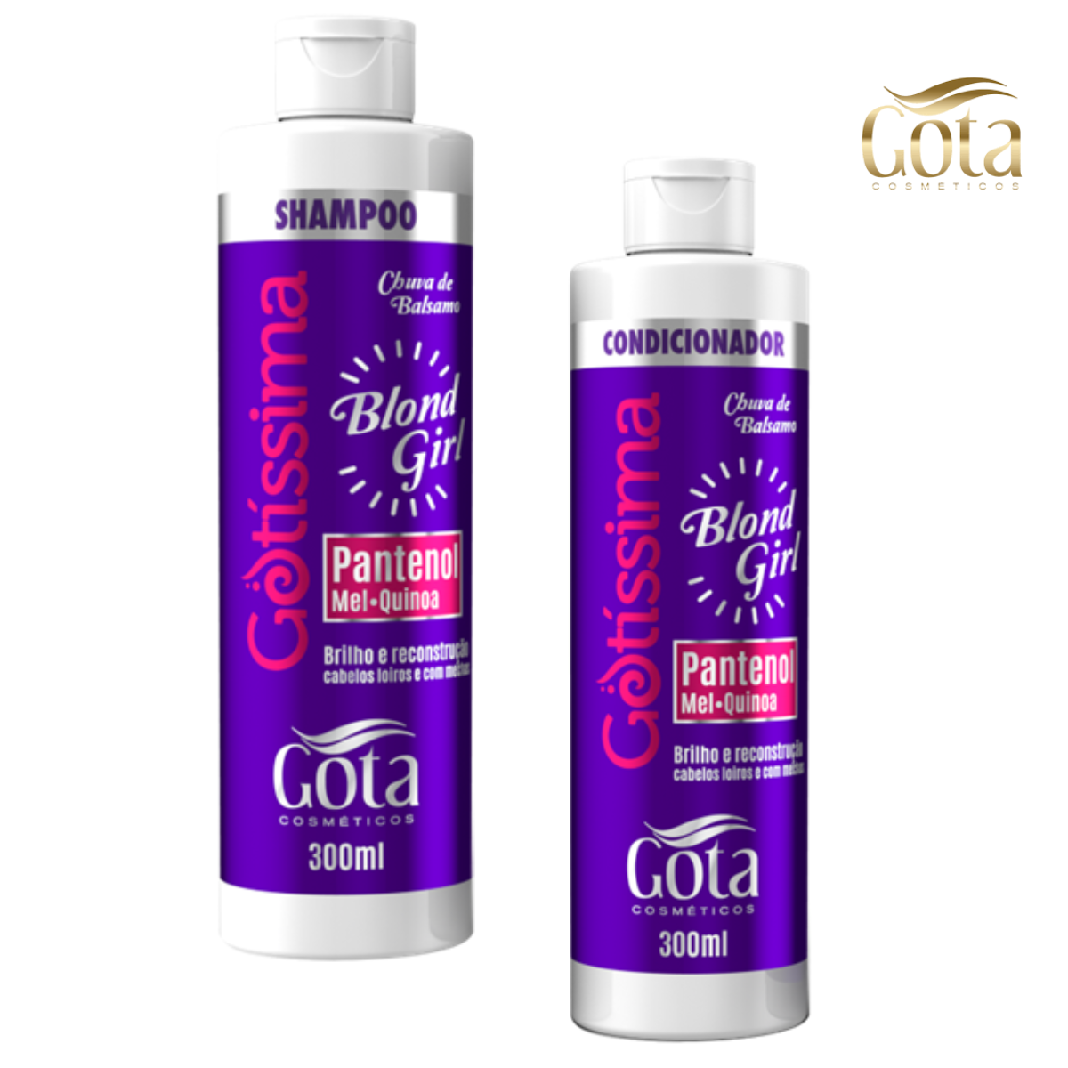 Kit Shampoo Y Acondicionador Gota Dorada Blond Girl 300 Ml C/U