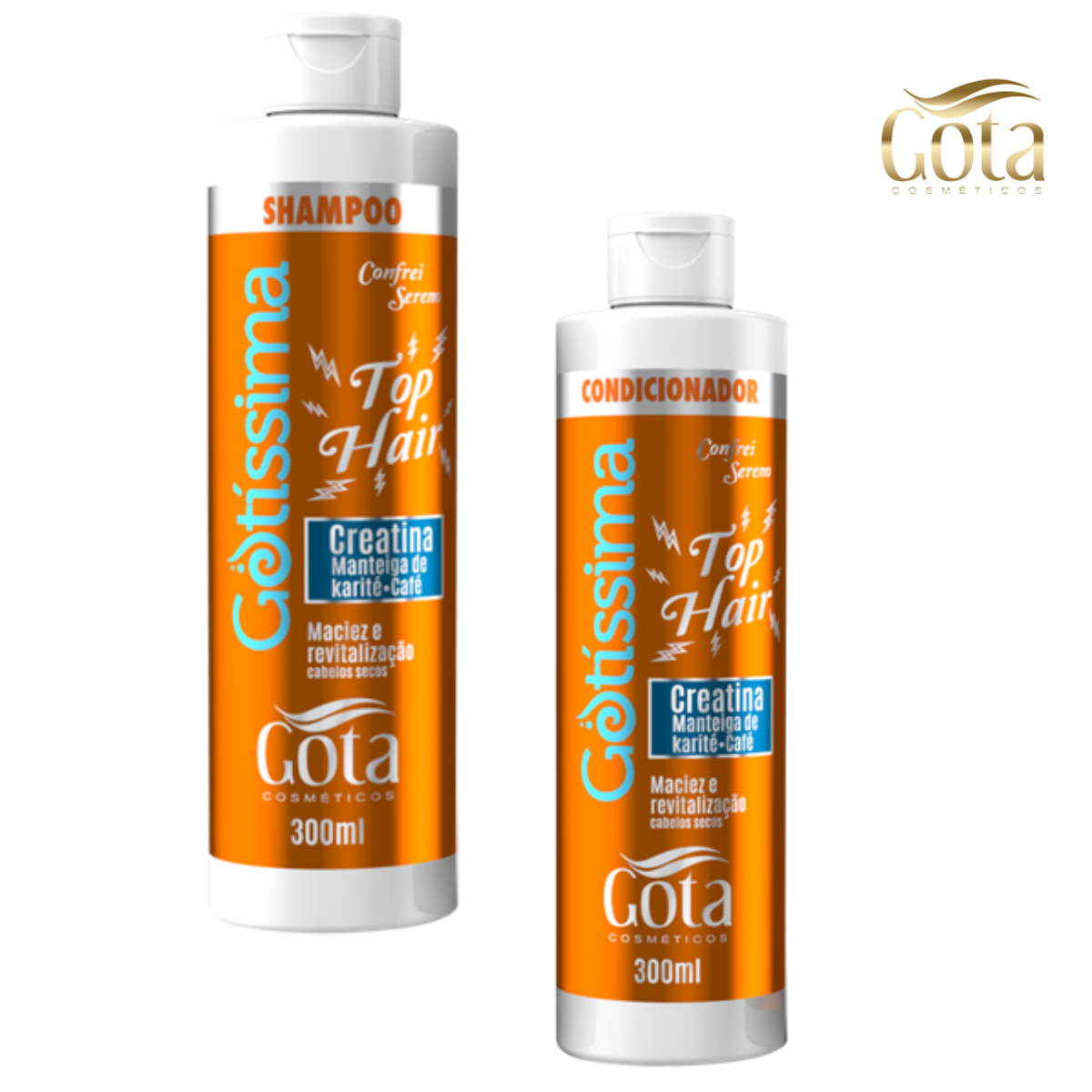 Kit Shampoo Y Acondicionador Gota Dorada Top Hair 300 Ml C/U