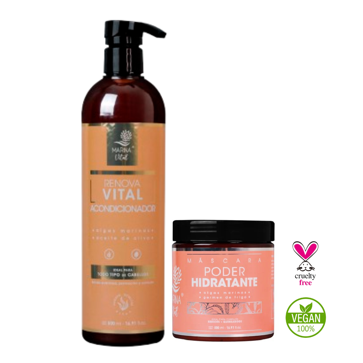 Mascara Poder Hidratante y Acondicionador Marina Vital