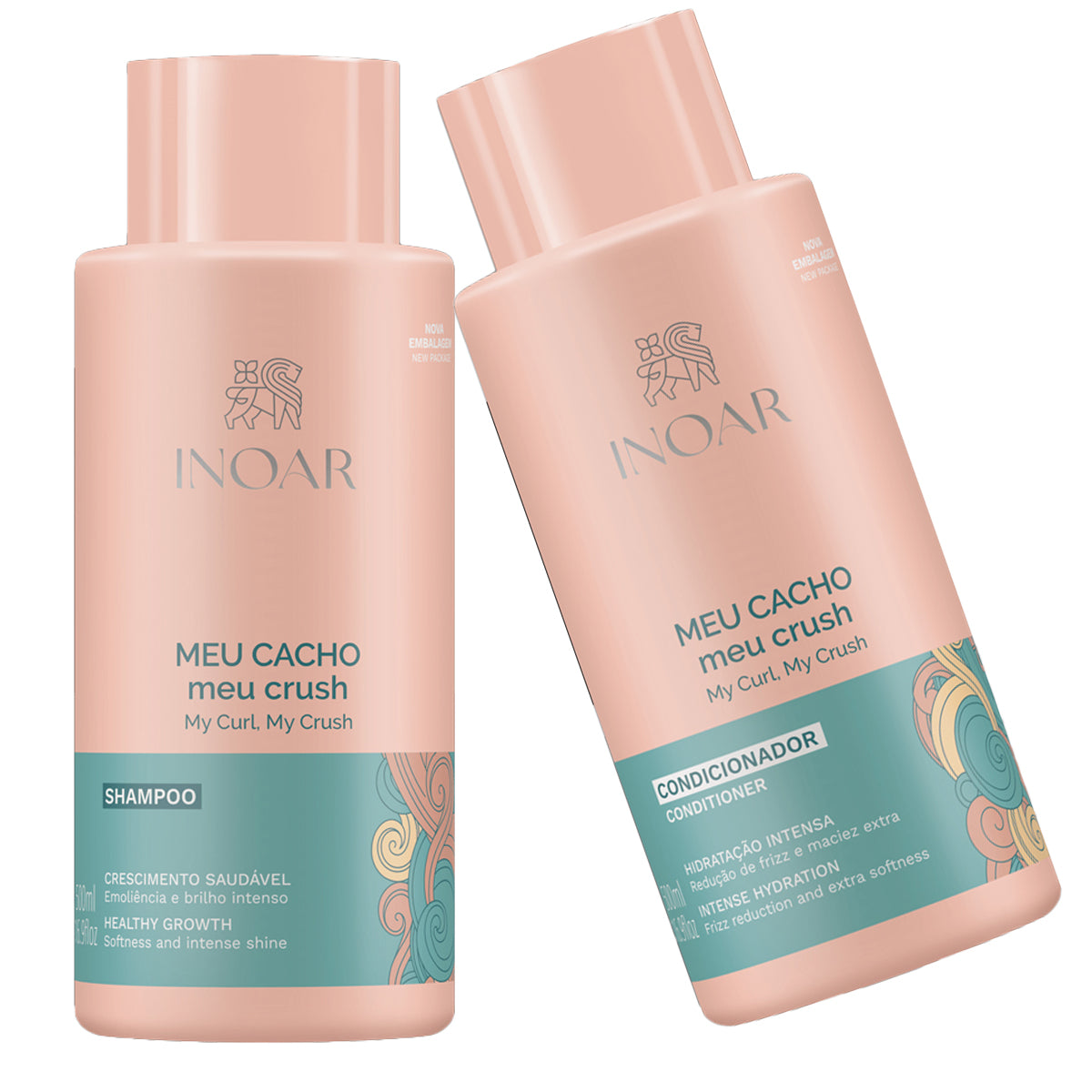Meu Cacho Shampoo y Acondicionador Inoar 500 ml C/U