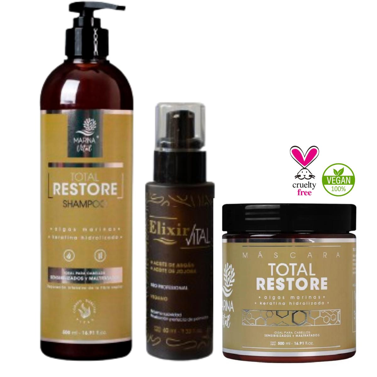Shampoo , Mascara Restauradora y Serum Elixir