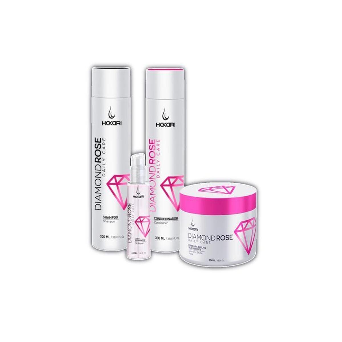 Shampoo Acondicionador Mascara y Aceite Diamond Rose