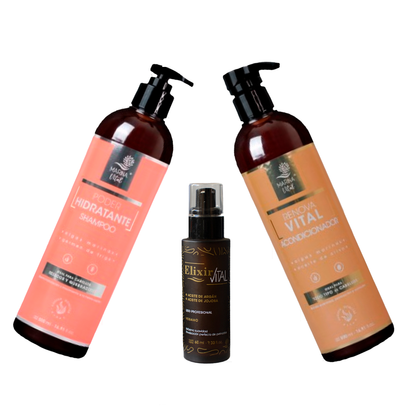 Shampoo Poder Hidratante y Acondicionador +Serum Marina Vital