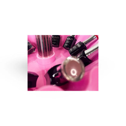 carro ayudante poli organizador de esmaltes - pink