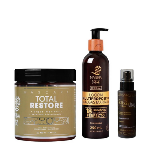 Máscara Restauradora y Loción Multi + Serum Marina Vital