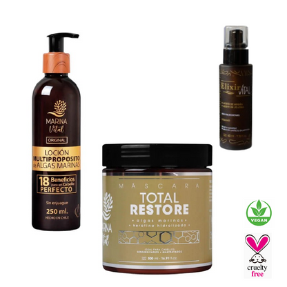 Máscara Restauradora y Loción Multi + Serum Marina Vital