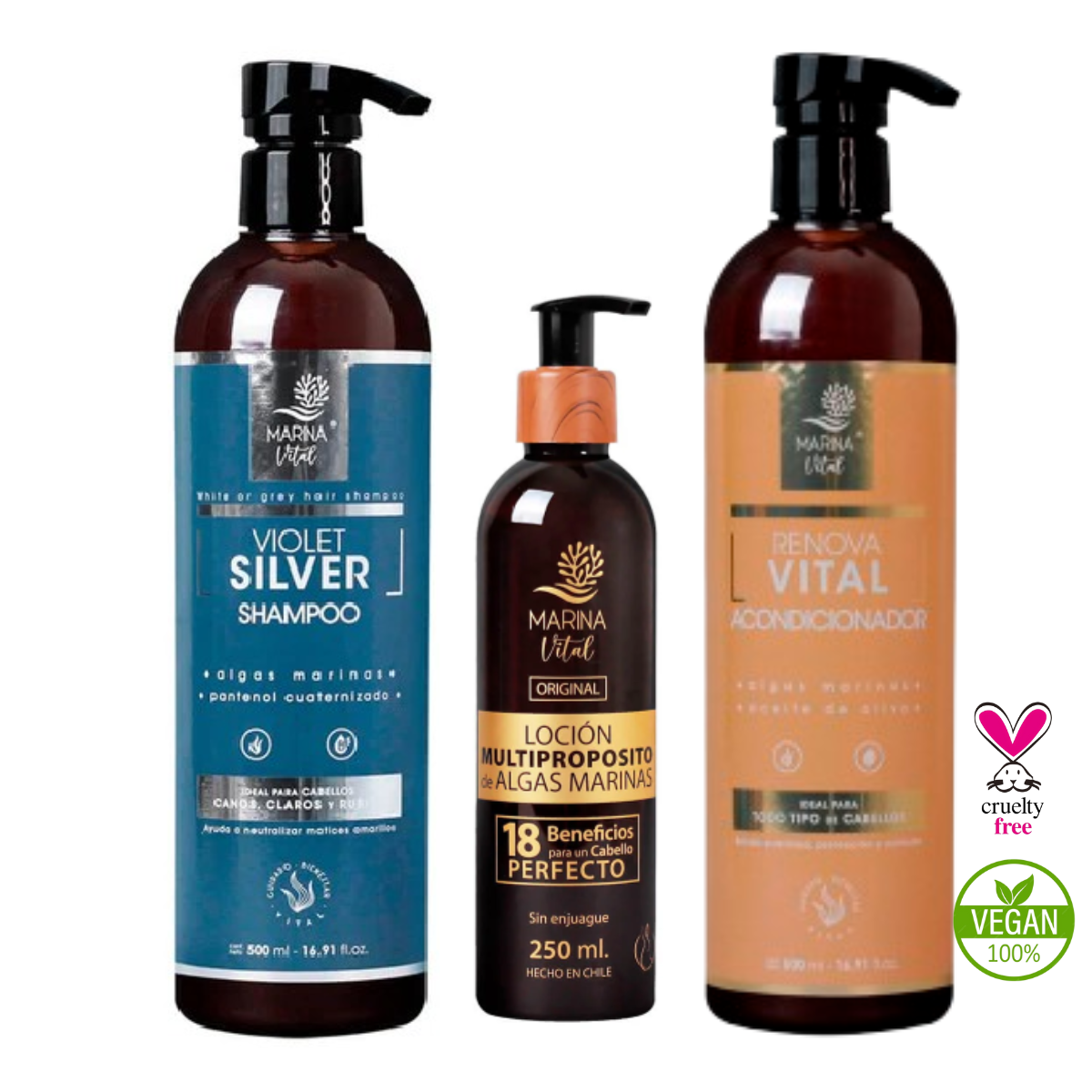 Shampoo Silver Marina Vital + Acondic + Loc Multiproposito