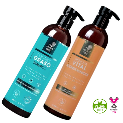 Shampoo Control Graso y Acondicionador Marina Vital