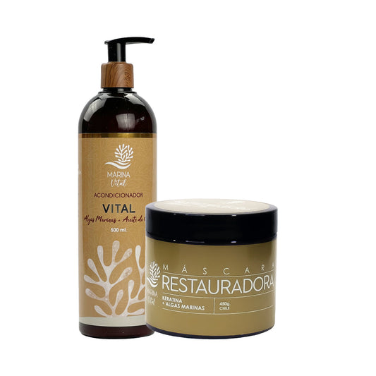 Mascara Restauradora y Acondicionador Marina Vital