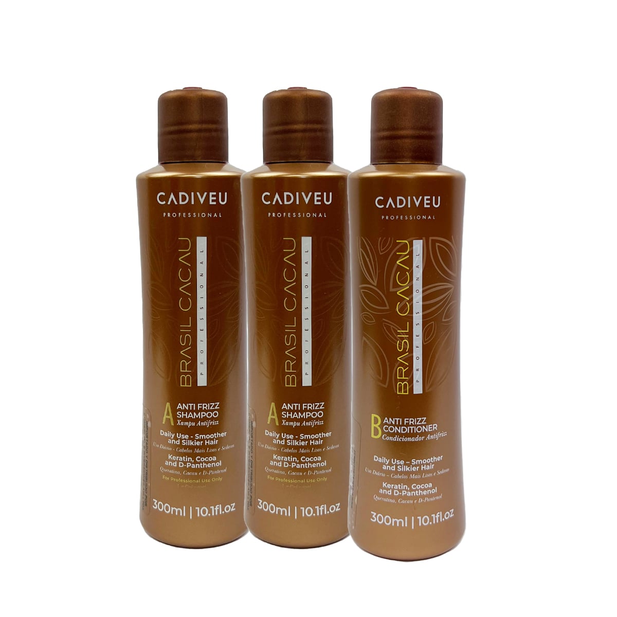 Pack 2 Shampoo Bc +1 Acondicionador Brasil Cacau 300 Ml C/u
