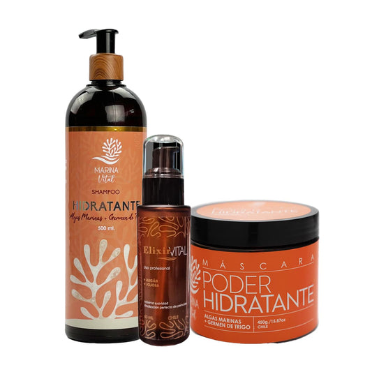 Shampoo Poder Hidratante y Mascara+Serum Marina Vital