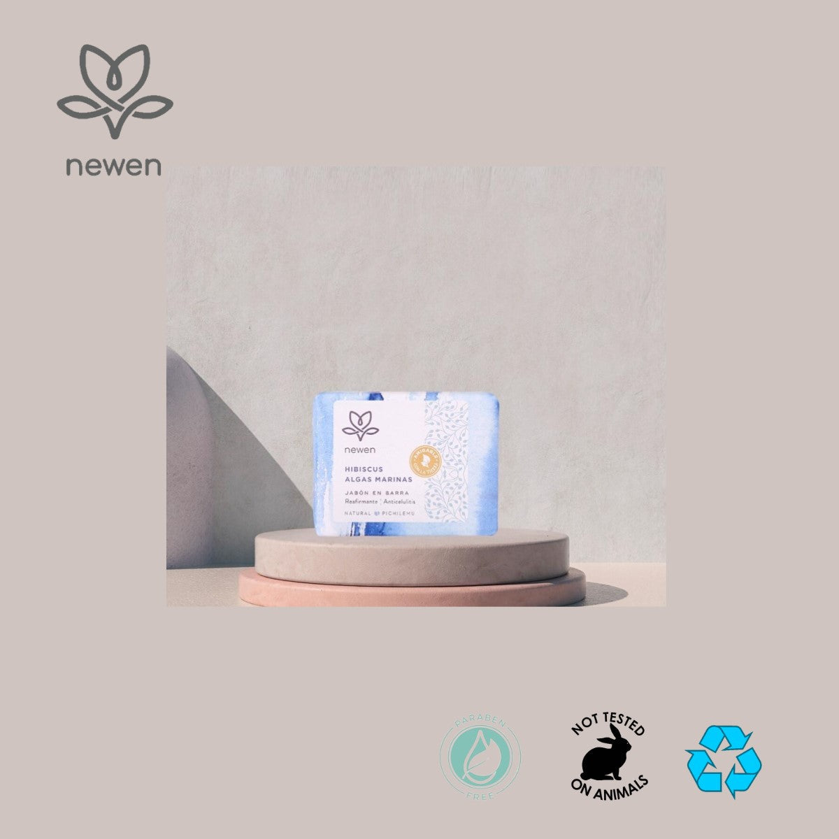 Jabon en Barra Hibicus Algas Marinas 100 grs Newen