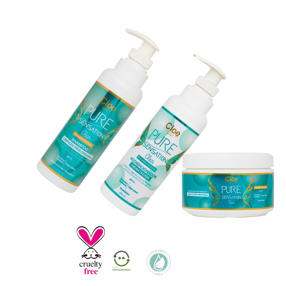 Shampoo Acondicionador Mascara Clear Cloe Pack