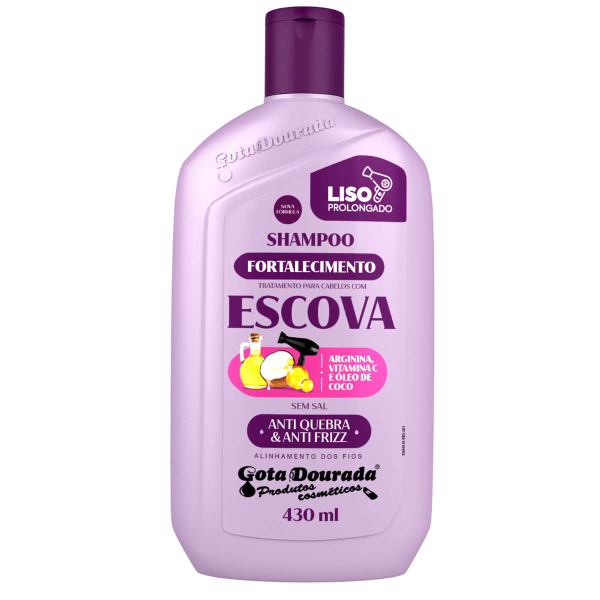 Shampoo Fortalecedor Capilar Cabello Liso 430 Ml Gota Dorada