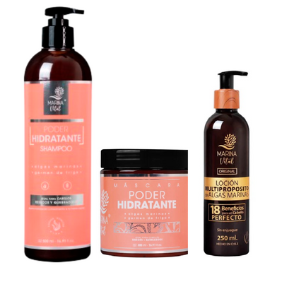 Shampoo y Mascara Poder Hidratante+Locion Multiproposito