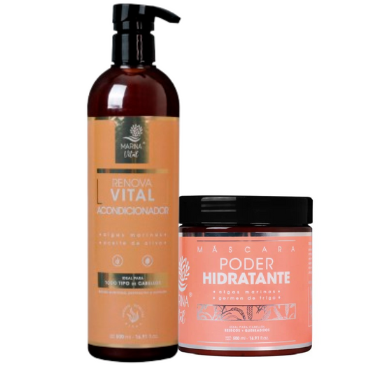 Mascara Poder Hidratante y Acondicionador Marina Vital