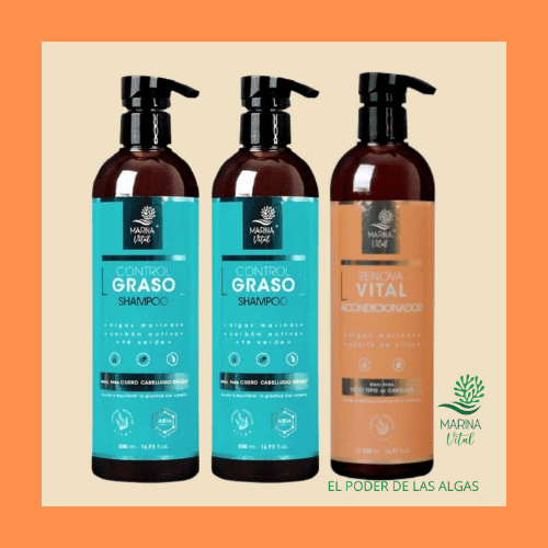 Shampoo Control Graso 2 U más Acondicionador 1 Marina Vital