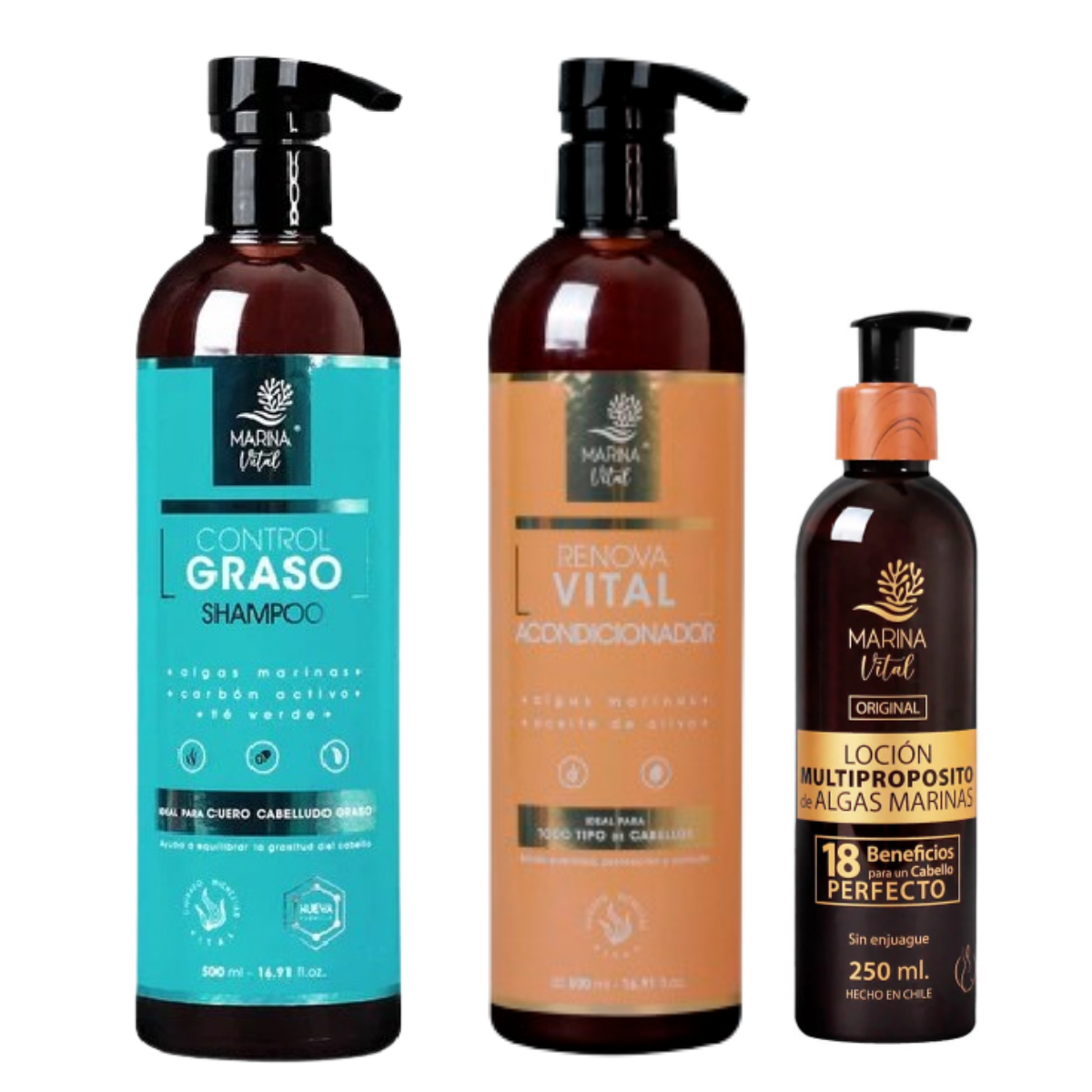 Shampoo Control Graso y Acondicionador+Loción Multiproposito