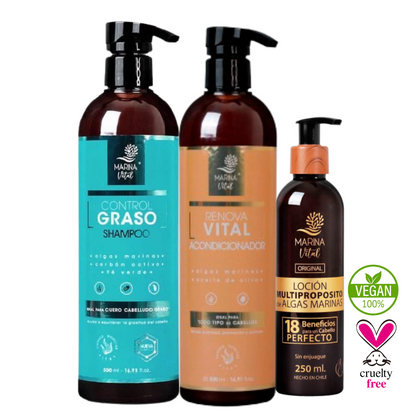Shampoo Control Graso y Acondicionador+Loción Multiproposito