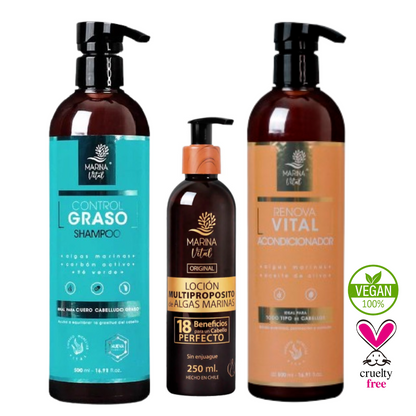 Shampoo Control Graso y Acondicionador+Loción Multiproposito