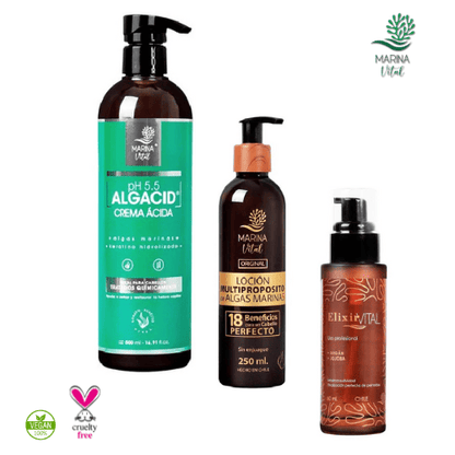 Locion Multiproposito Serum Elixir y Mascara Algacid Marina Vital