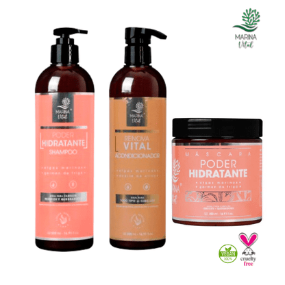 Shampoo y Mascara Poder Hidratante más Acondicionador Marina Vital