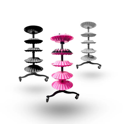 carro ayudante poli organizador de esmaltes - pink