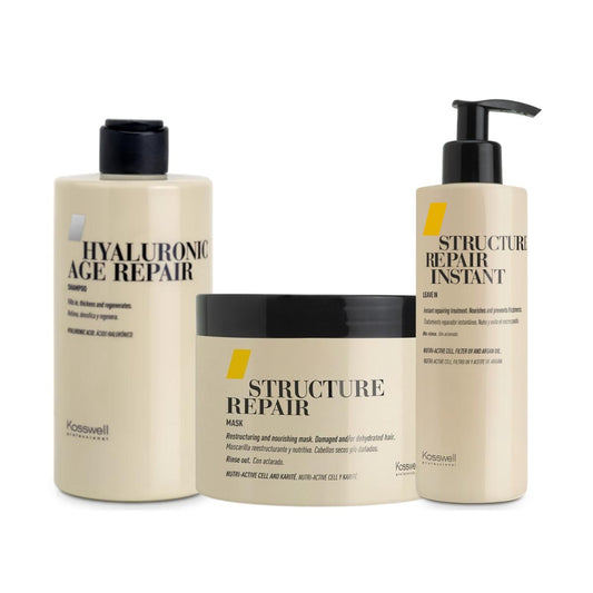 Kosswell Shampoo Hyaluronic Age Repair  y Máscara e Instant