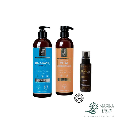 Shampoo Fuerza Energizante , Acondicionador y serum Elixir P
