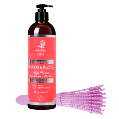 Shampoo Rulos Y Rizos Marina Vital + Cepillo Cabello Rizado
