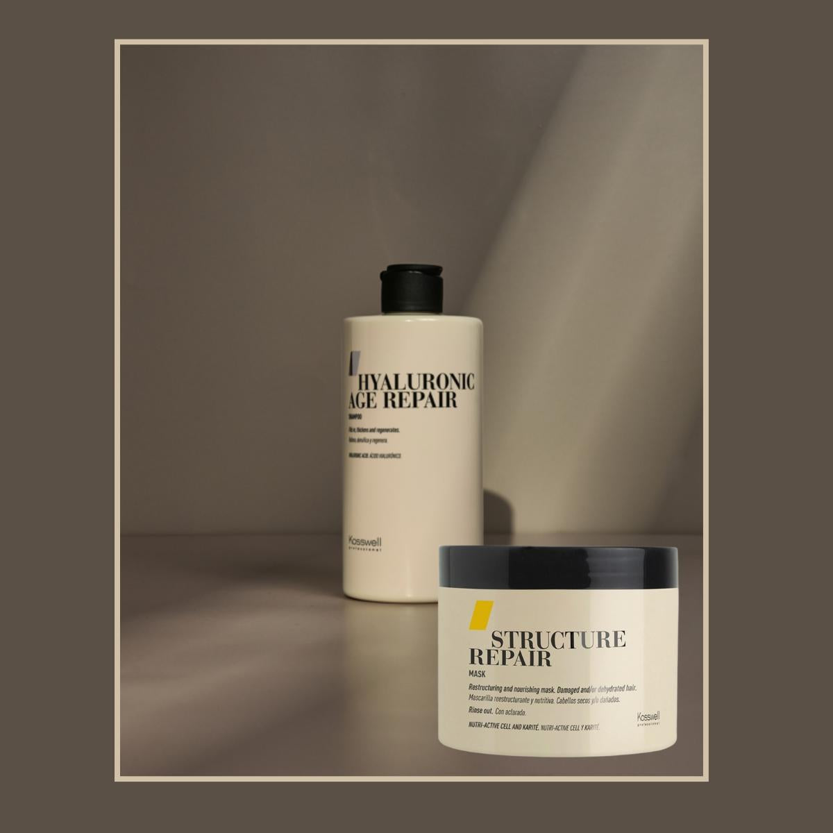 Kosswell Shampoo Hyaluronic Age Repair  y Máscara Structure