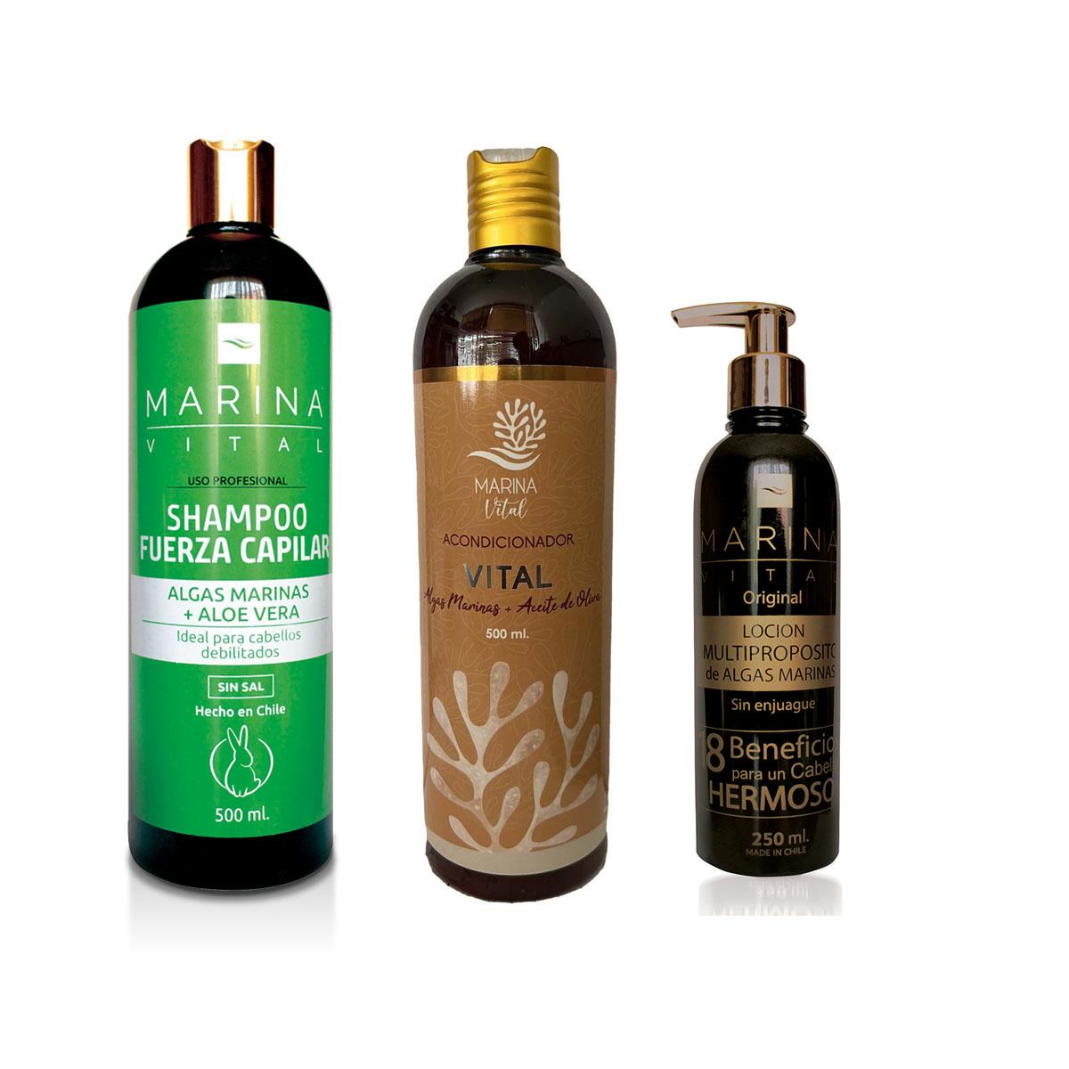 Shampoo Fuerza Capilar, Acondicionador Y Locion Multiproposi