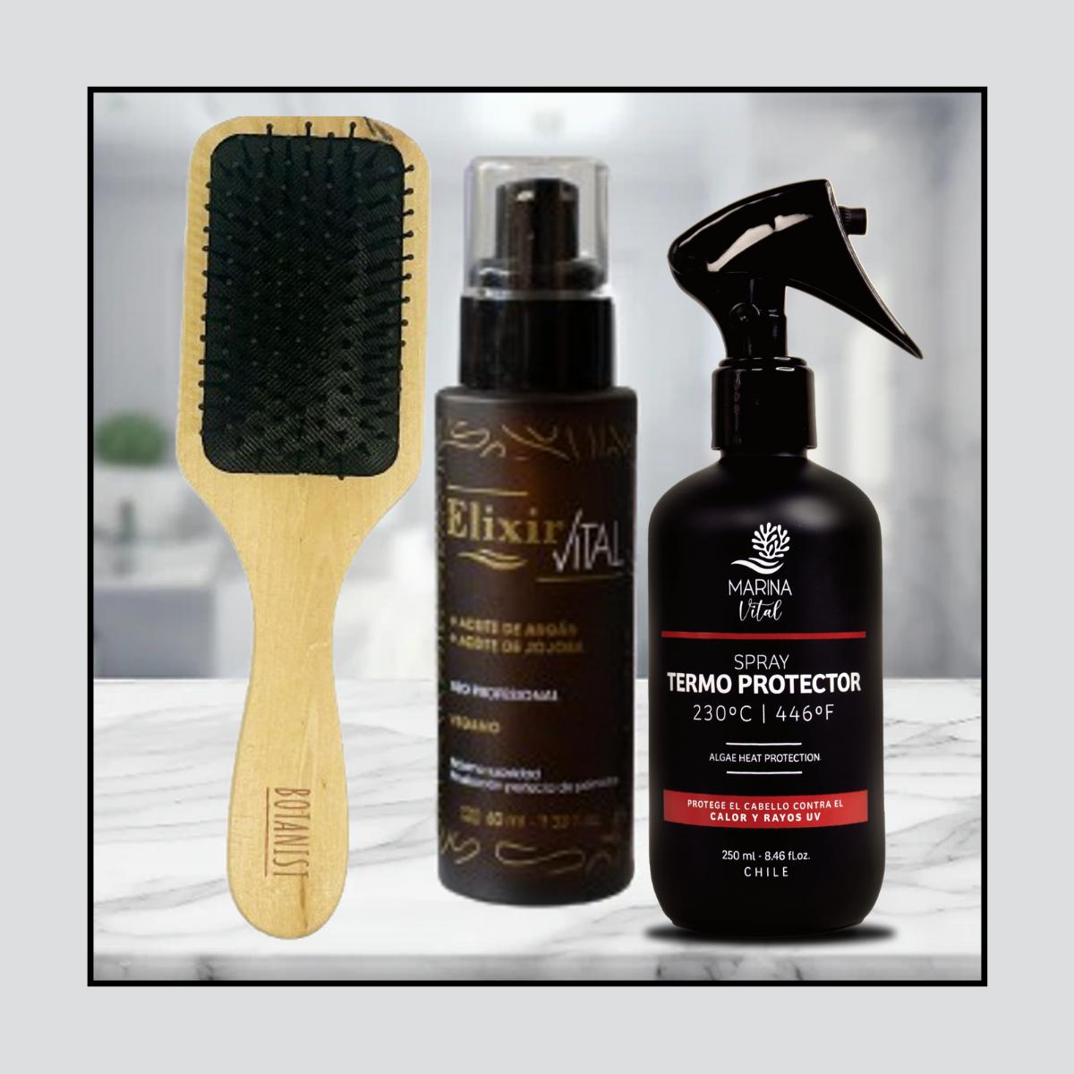 Marina Vital Termoprotector, Serum Elixir + Cepillo Bamboo