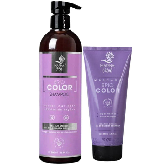 Shampoo 500 ml  y Máscara Briocolor 200 ml Marina Vital
