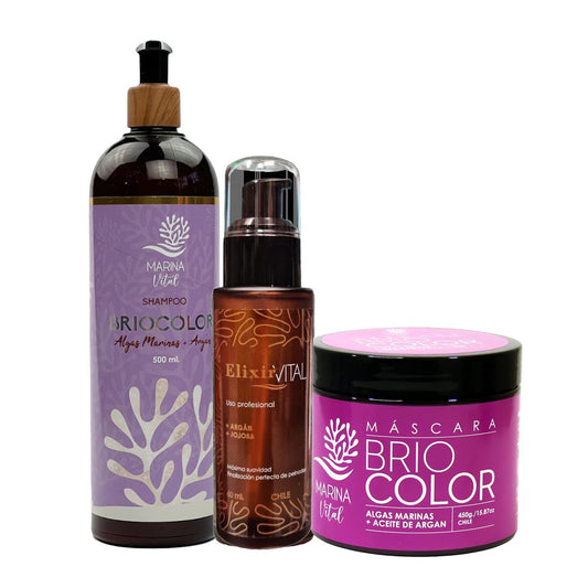 Shampoo, Mascara Briocolor y Serum Elixir