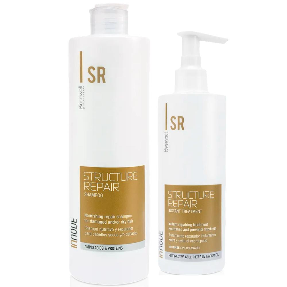 Structure Repair Shampoo 500 Ml y Kosswell Instant Structure Repair Tratamiento Reparador