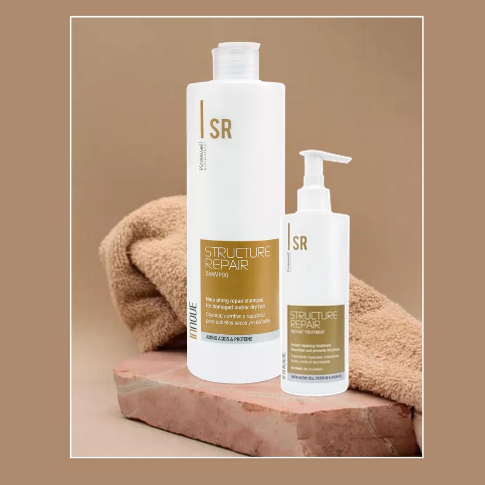 Structure Repair Shampoo 500 Ml y Kosswell Instant Structure Repair Tratamiento Reparador