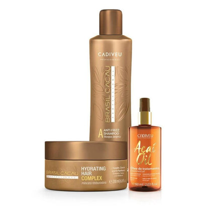 Shampoo Máscara Brasil Cacacu y Acai Oil Pack Desata la Perfección de Tu Cabello con Brasil Cacau. ¡El Secreto Brasileño para un Cabello Irresistible!.